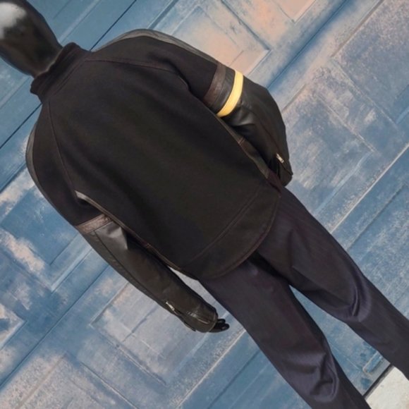 Modern Head Ware Limited Men's Pure Leather/Wool Blend Moto Jacket (Canada) - Picture 10 of 17